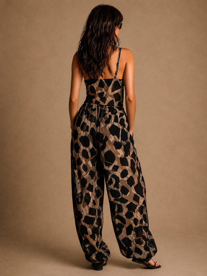 Carla - wild flowy halter jumpsuit