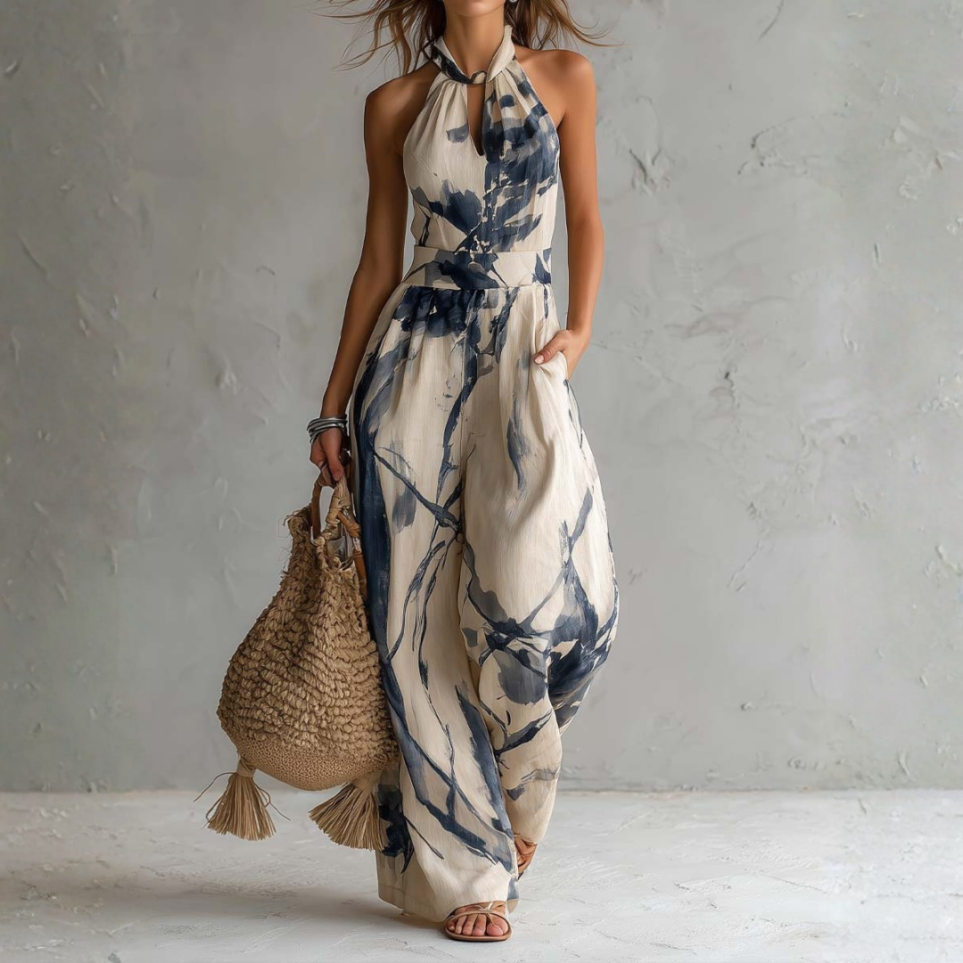 Evie | Halter Wide-Leg Jumpsuit