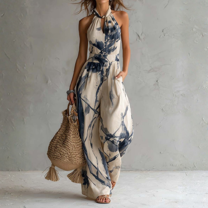 Evie | Halter Wide-Leg Jumpsuit