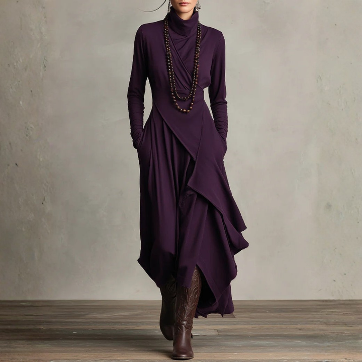 Aurelia | Asymmetrical Turtleneck Dress