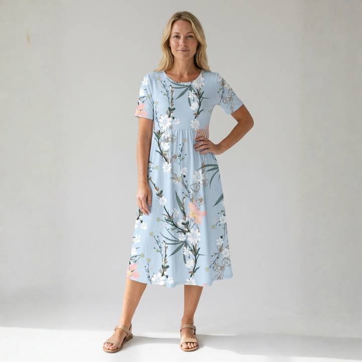 Hattie | Floral Print Midi Dress