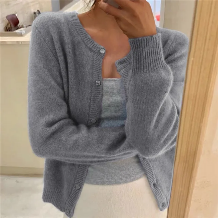 Briony | Buttoned Round-Neck Cardigan