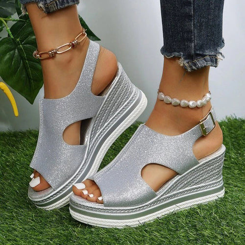 Adalynn™ | Metallic Wedge Sandals