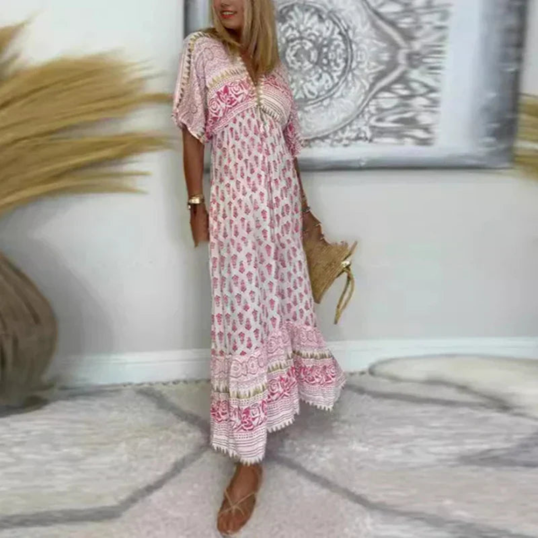 Joanna | Boho Print Maxi Dress