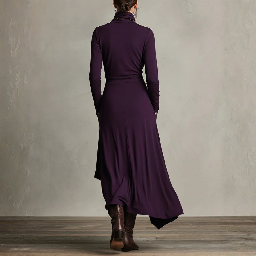 Aurelia | Asymmetrical Turtleneck Dress