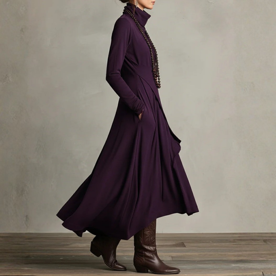 Aurelia | Asymmetrical Turtleneck Dress