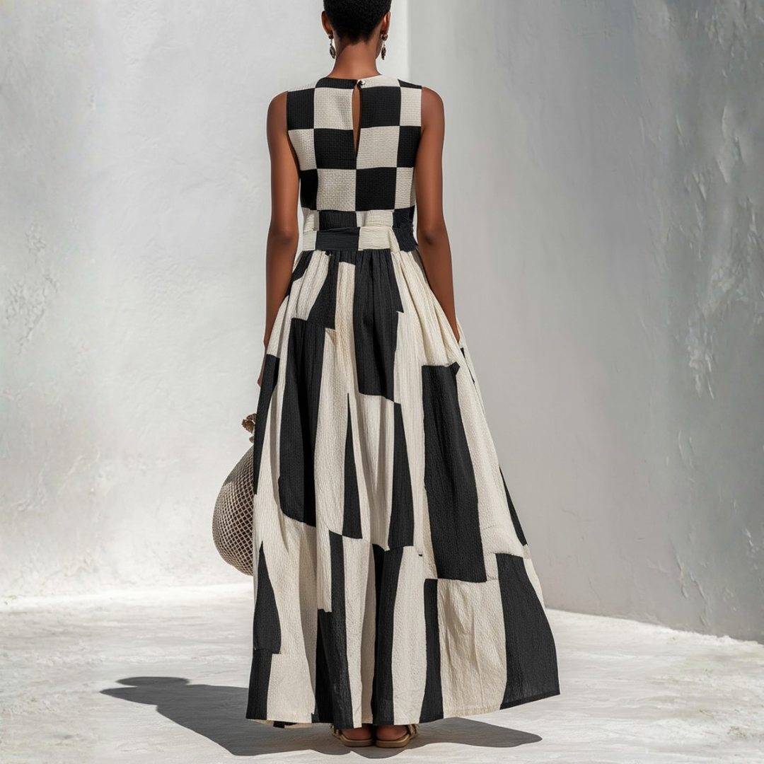 Matilda | Plaid Panel Maxi Dress