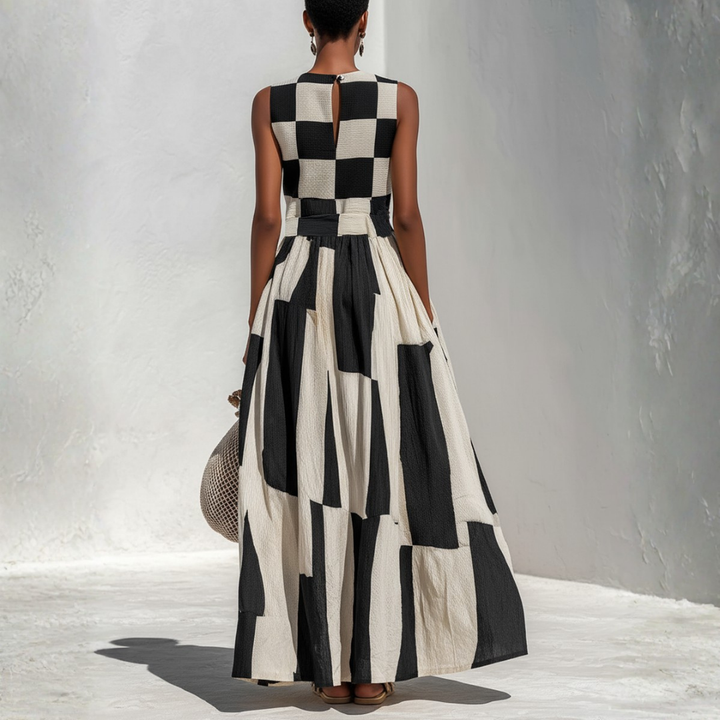 Matilda | Plaid Panel Maxi Dress