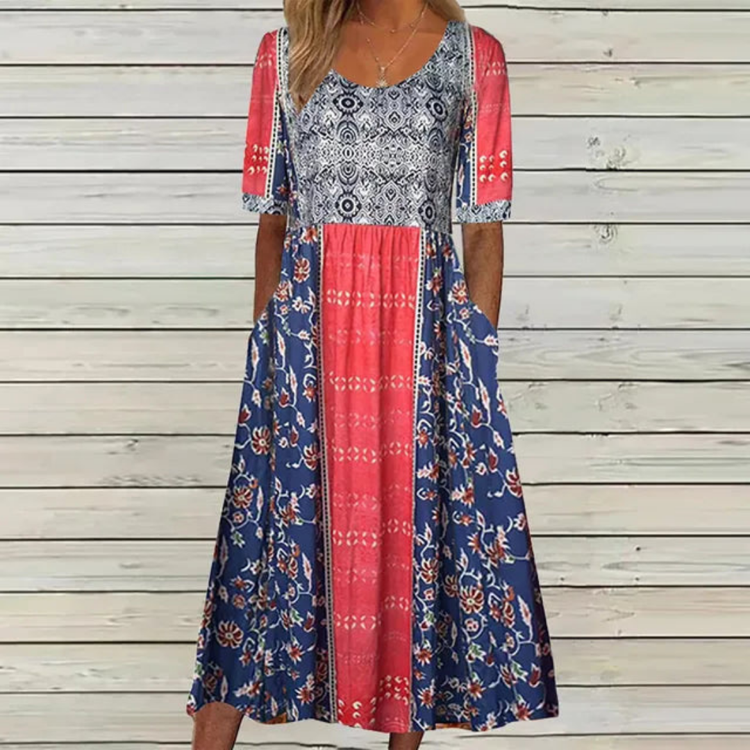 Becca | Boho Print Midi Dress