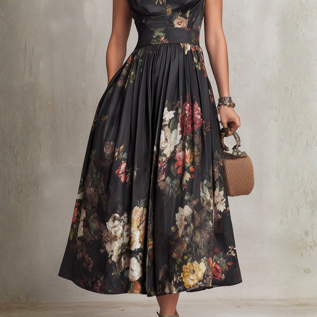 Phoebe | Floral A-Line Midi Dress
