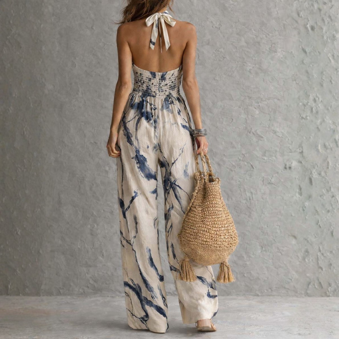 Evie | Halter Wide-Leg Jumpsuit