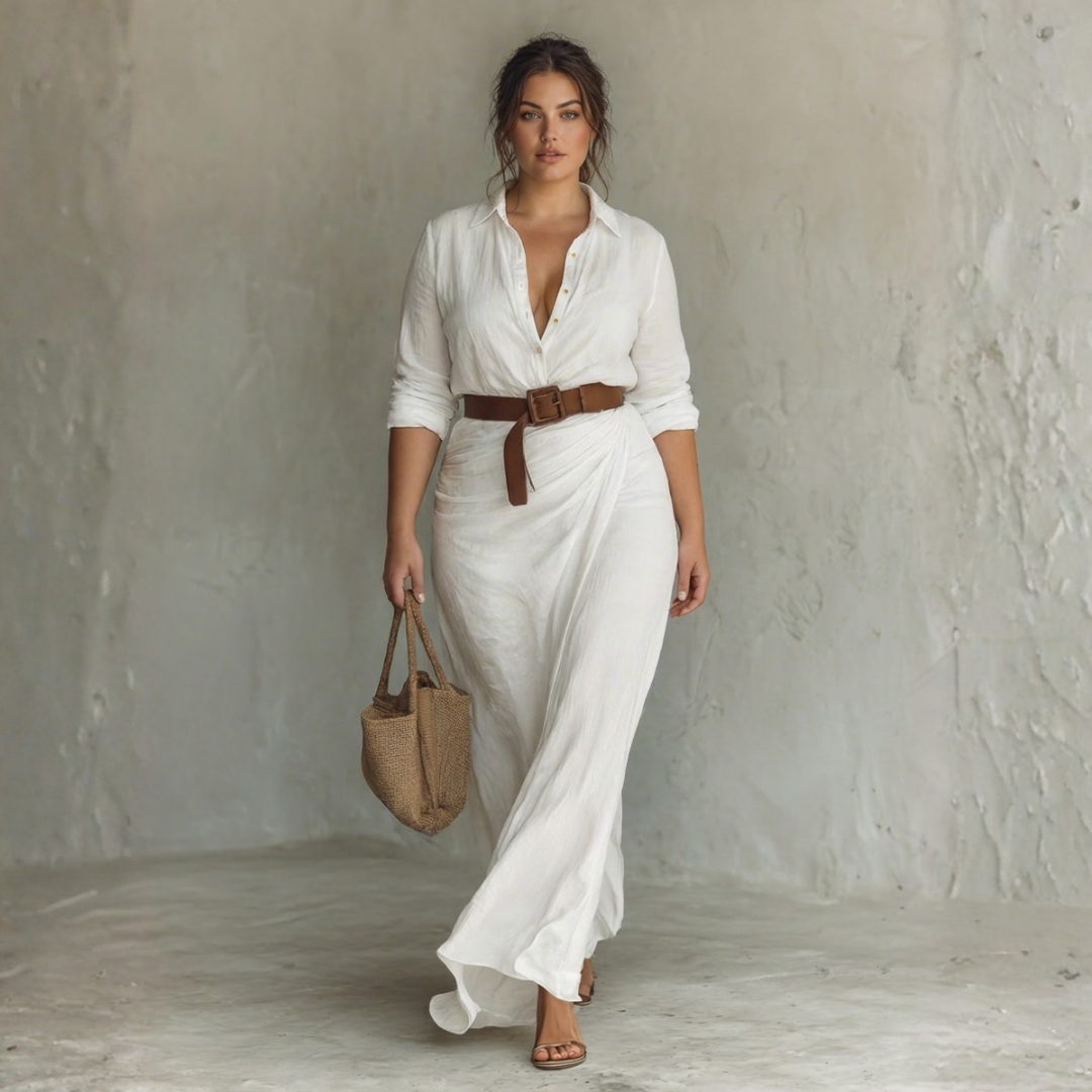 Tricia | Collared Long-Sleeve Maxi Dress