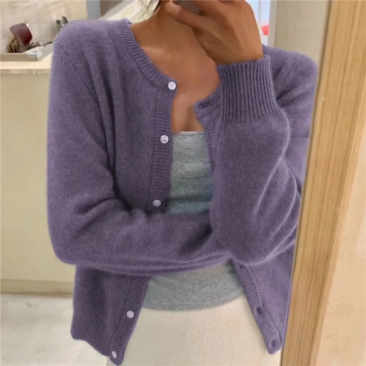 Briony | Buttoned Round-Neck Cardigan