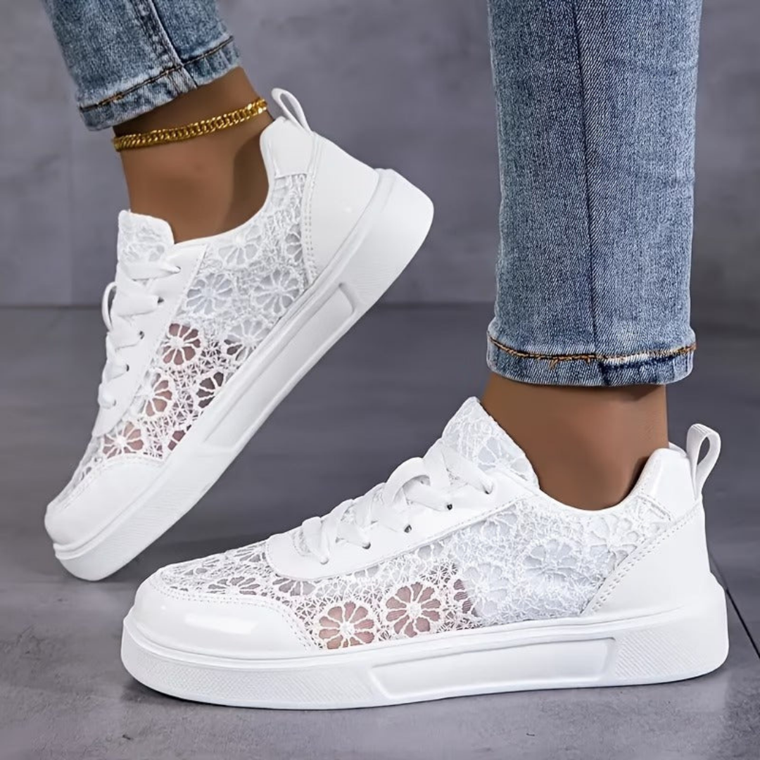 Emma | Floral Lace Sneakers