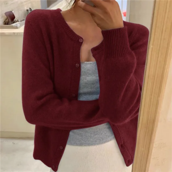 Briony | Buttoned Round-Neck Cardigan