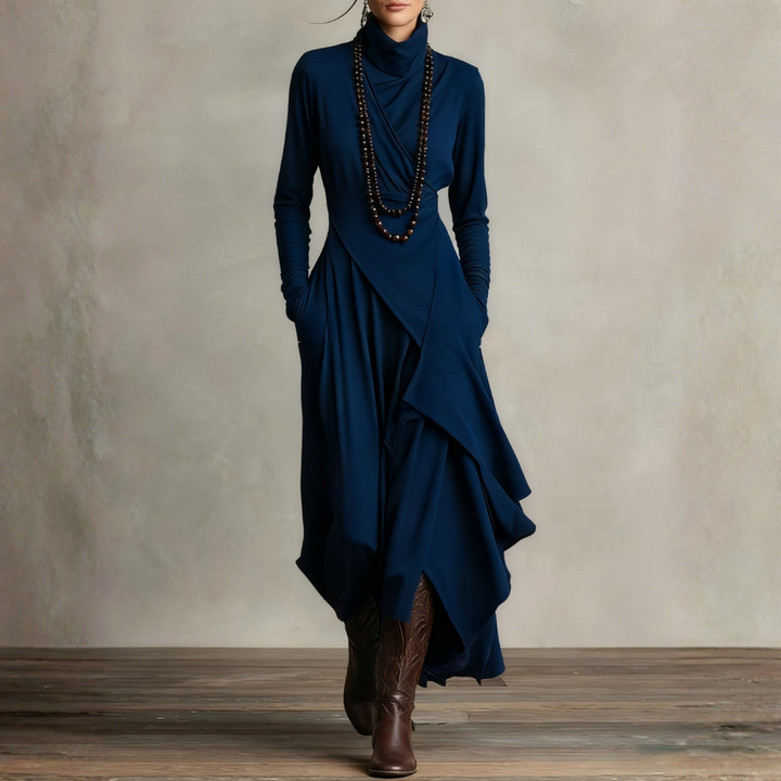 Aurelia | Asymmetrical Turtleneck Dress