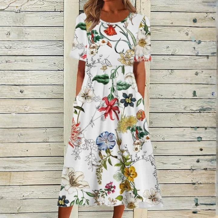 Hattie | Floral Print Midi Dress