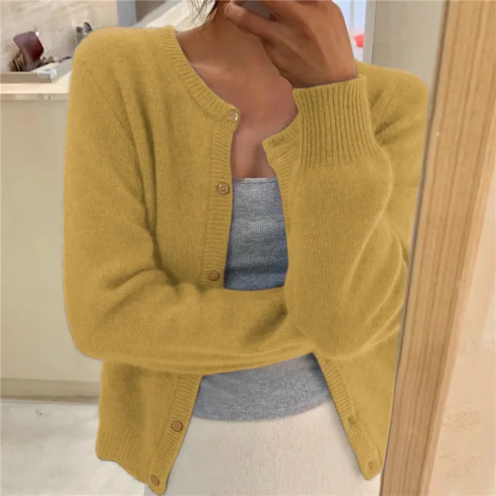 Briony | Buttoned Round-Neck Cardigan