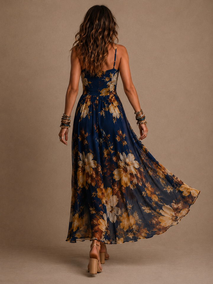 Dulce - long floral dress with straps