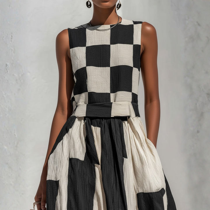 Matilda | Plaid Panel Maxi Dress